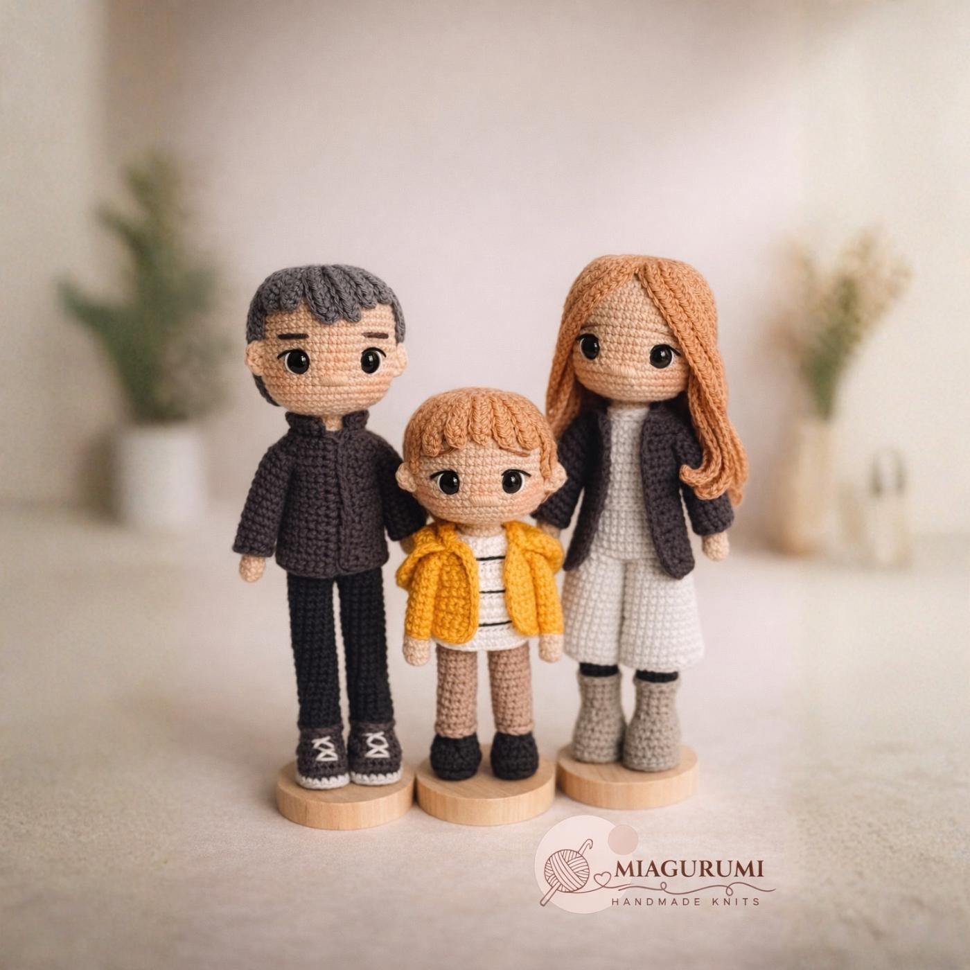 Familia personalizada | Amigurumi hecho a mano