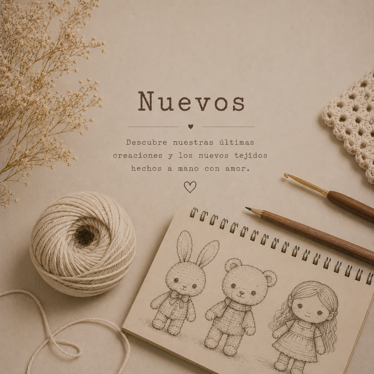 Descubre nuestras últimas creaciones y los nuevos tejidos, hechos a mano con amor