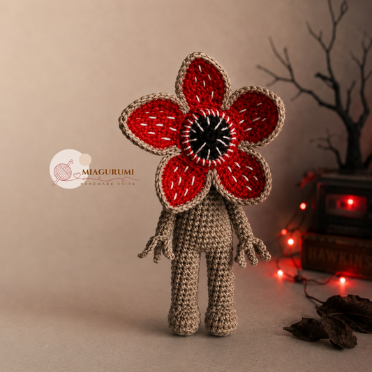 Amigurumi Demogorgon tejido a mano a crochet, inspirado en Stranger hings