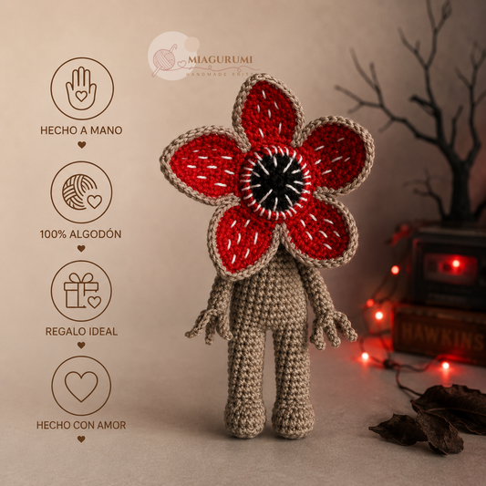 Amigurumi Demogorgon hecho a mano | Muñeco inspirado en Stranger Things | Regalo fan crochet